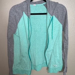 Two color zip up jacket